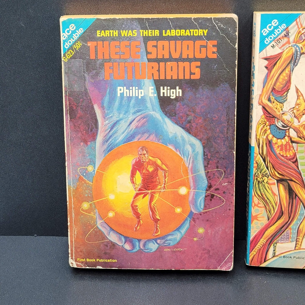 Lot of 2 ACE DOUBLE Leigh Brackett and John Rackham Vintage Science Fiction PPBK
