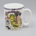Vintage California Coffee Mug Map Souvenir Iridescent Glaze