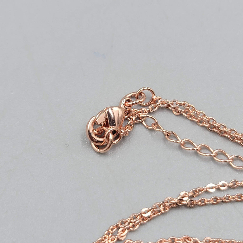 I LOVE YOU 100 Languages Light Projection Necklace Rose Gold tone Initial K