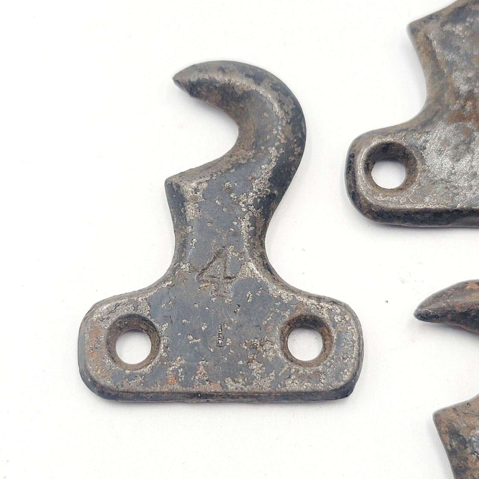 Vintage Window Sash Lock Keepers Lot of 4 Black Cast Iron