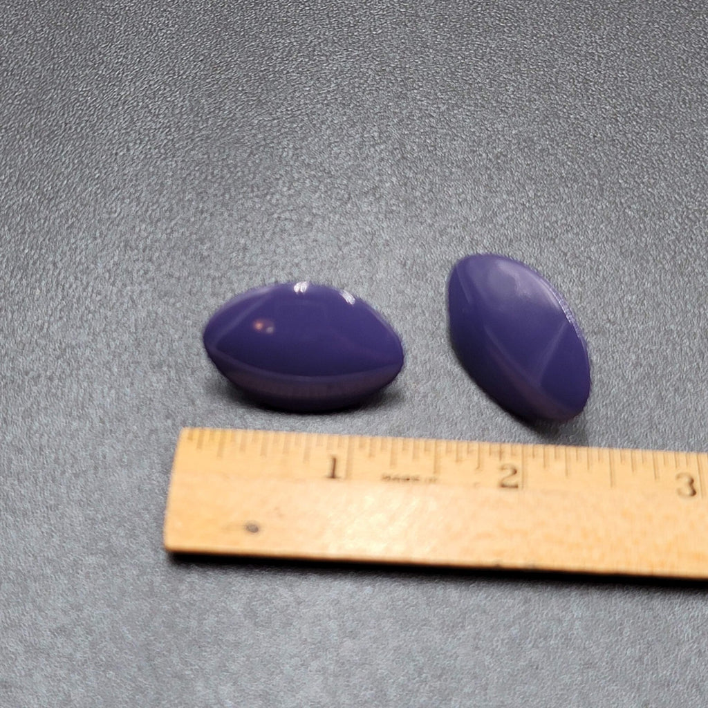 Vintage Pierced Earrings Purple Enamel Over Metal Drop 1.25"
