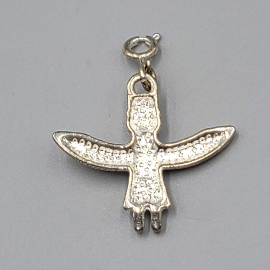 TOTEM POLE Charm Pendant Alaska Native American Silver tone 1"