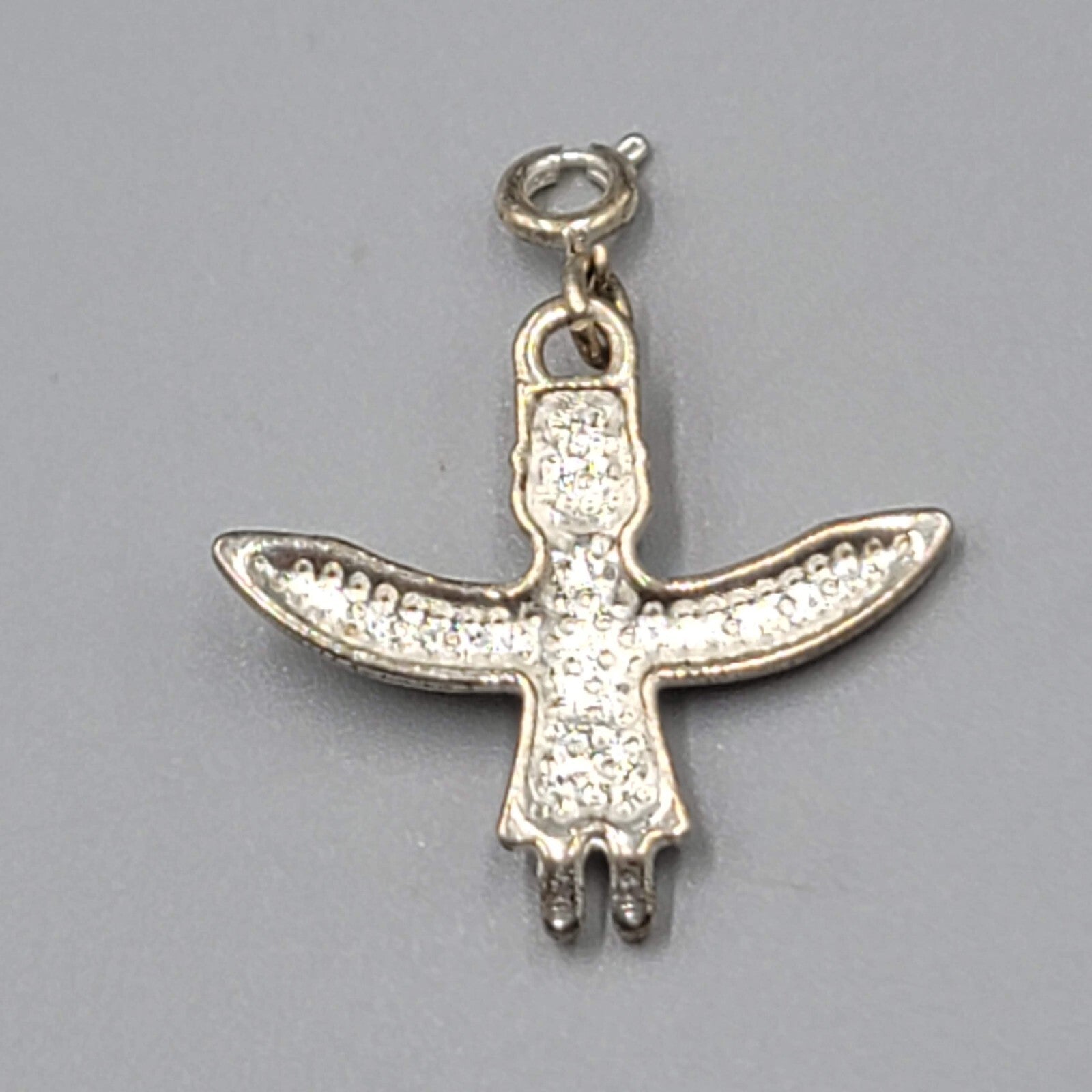 TOTEM POLE Charm Pendant Alaska Native American Silver tone 1"