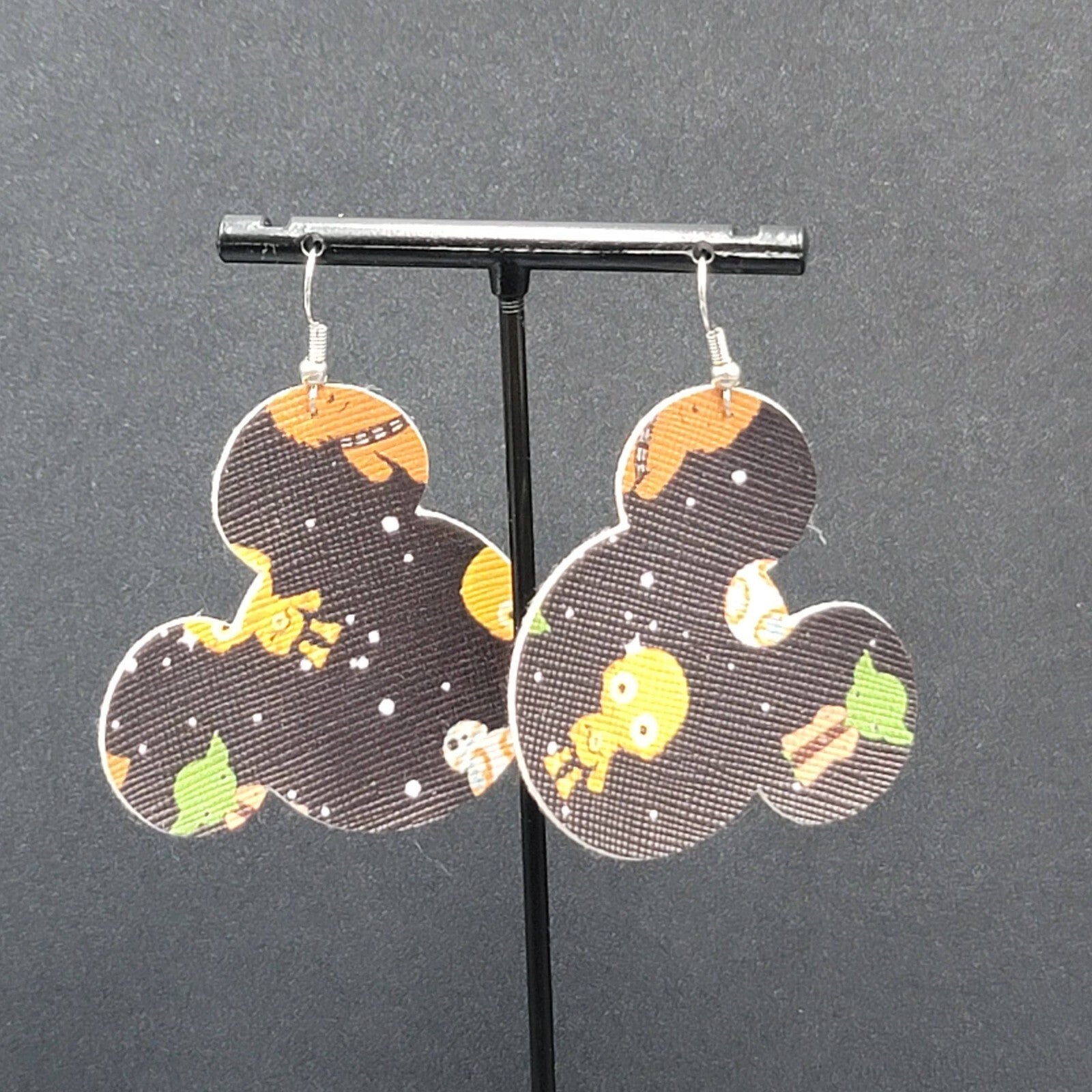 Pierced Earrings Mickey Mouse Star Wars Large Felt Dangle 2" Lightweight