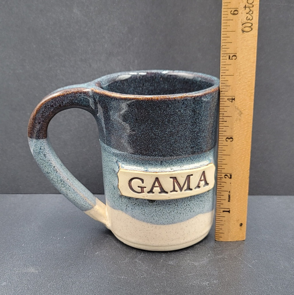 Stegall Signed Handmade Clay Pottery Gama Coffee Tea Mug Cup Tennesee Blue