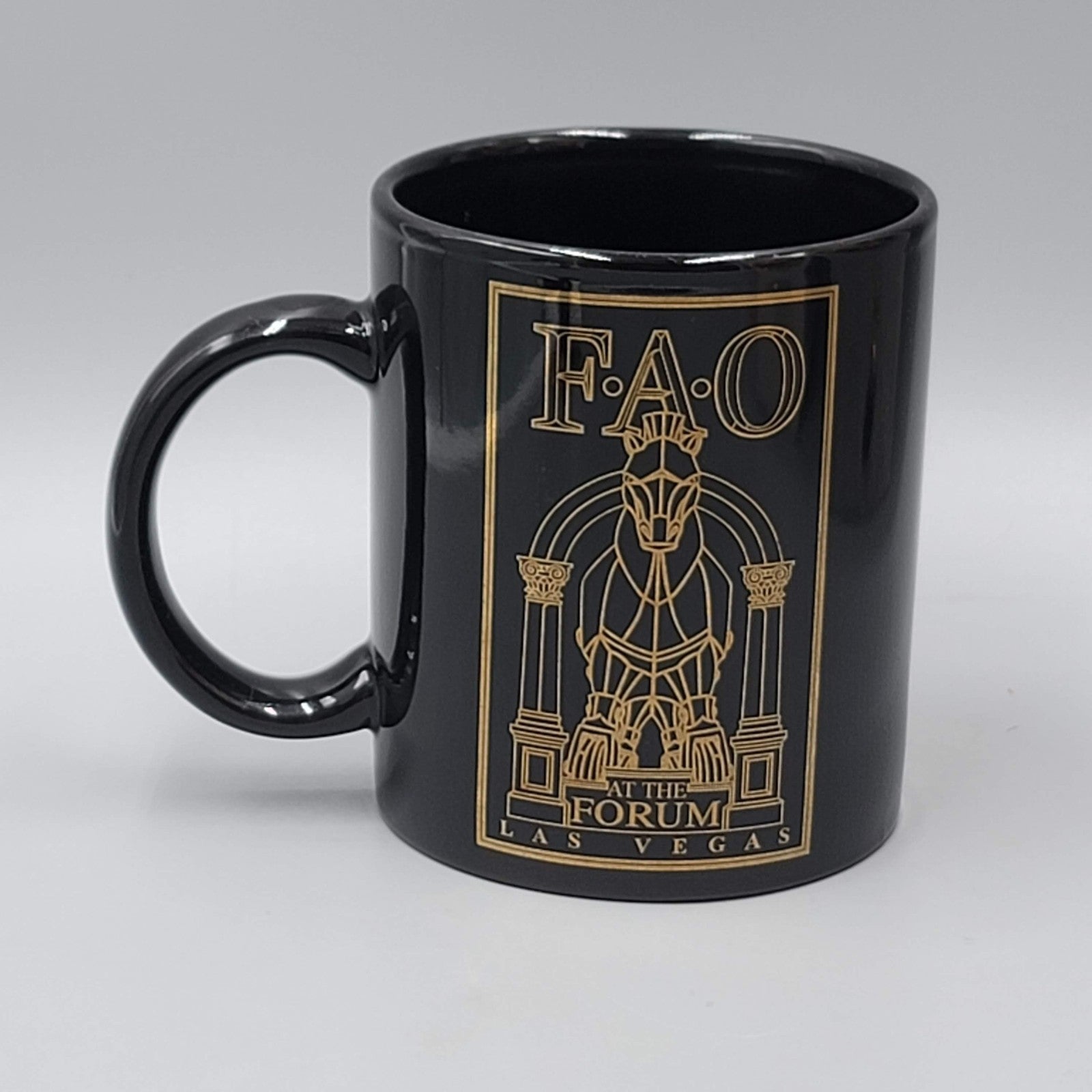 FAO at the Forum Las Vegas Coffee Mug Gold on Black Souvenir