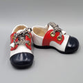Vintage Baby Toddler Shoes Robinson Crusoe Sz 2 Red White Blue Brass Rivets CUTE