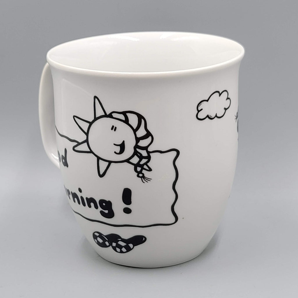 Sheepworld NICI Good Morning Mug Black White Cartoon Coffee Cup