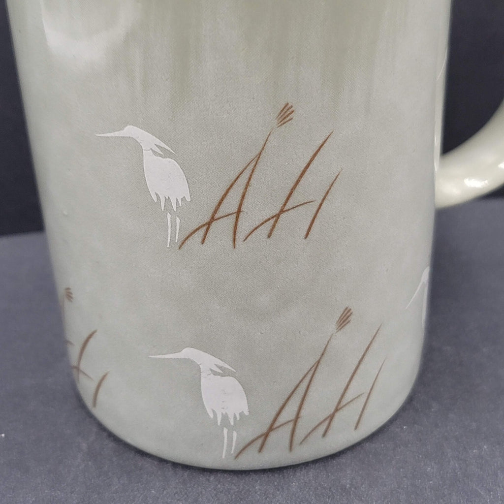 Vintage Coffee Mug Tea Cup Heron Mug Signed