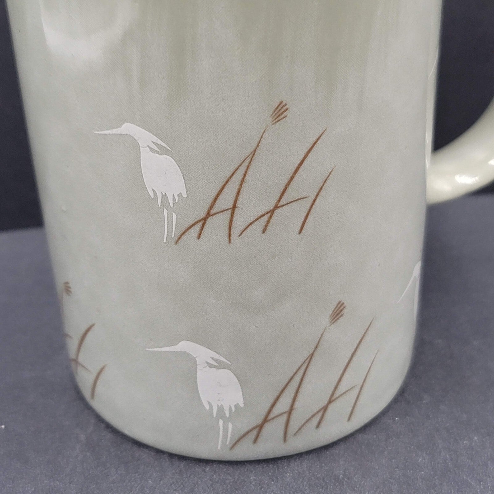 Vintage Coffee Mug Tea Cup Heron Mug Signed