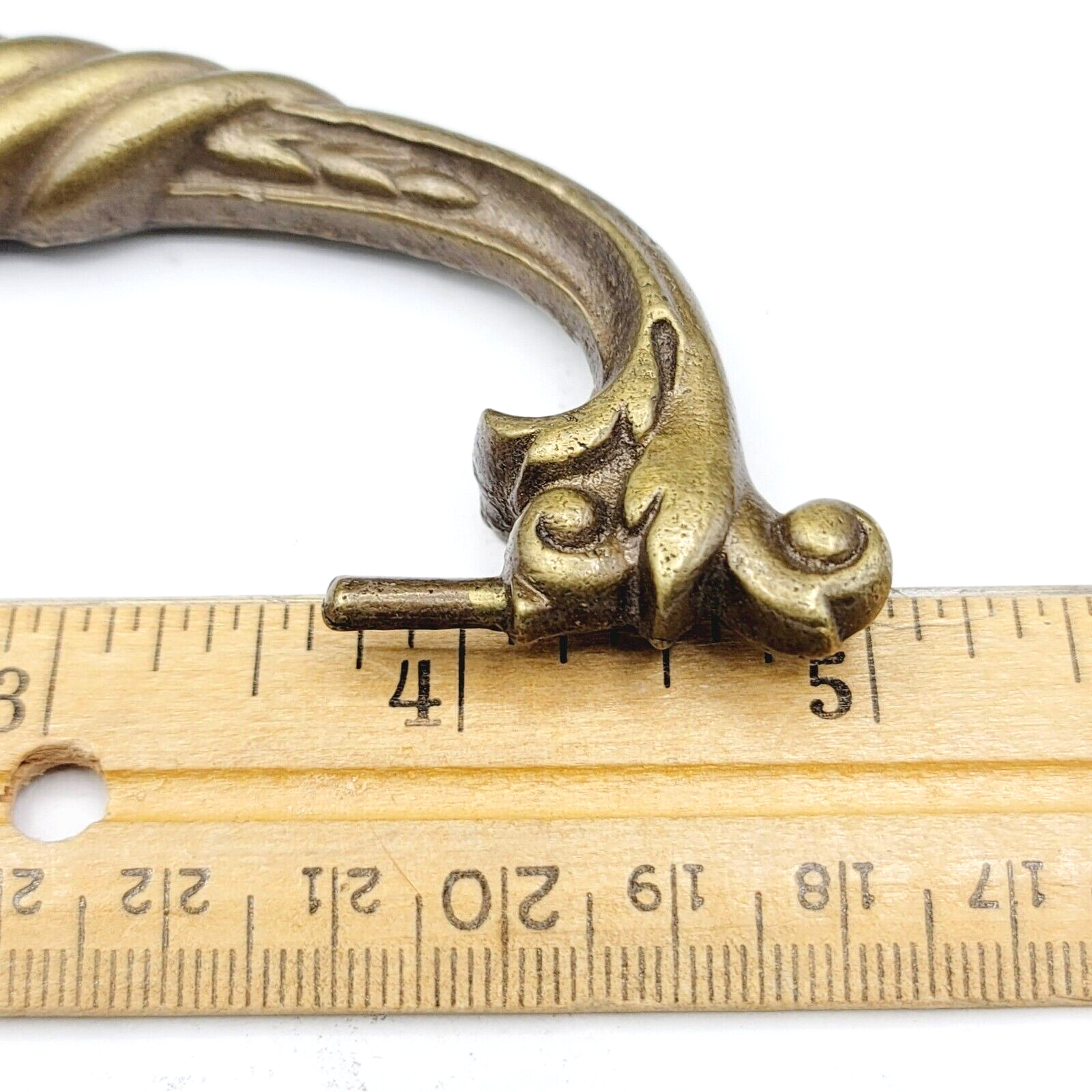 Vintage Large Ornate Brass Bail Pull for 4" Pull Handle Replacement