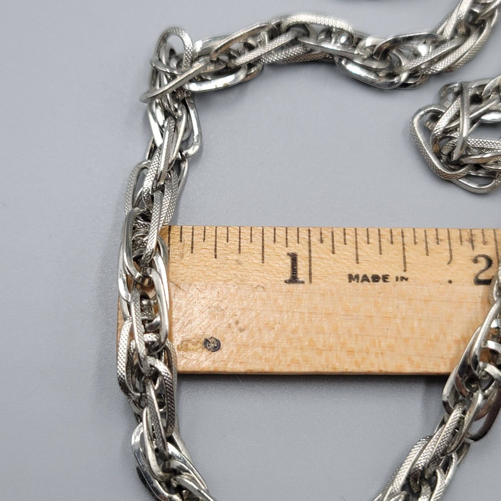Vintage Statement Chain Necklace Multi Link Long 30" Estate Costume Jewelry