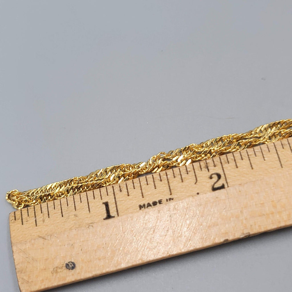 Vintage Twist Herringbone Chain Necklace Gold Plated Estate Costume Jewelry 20"