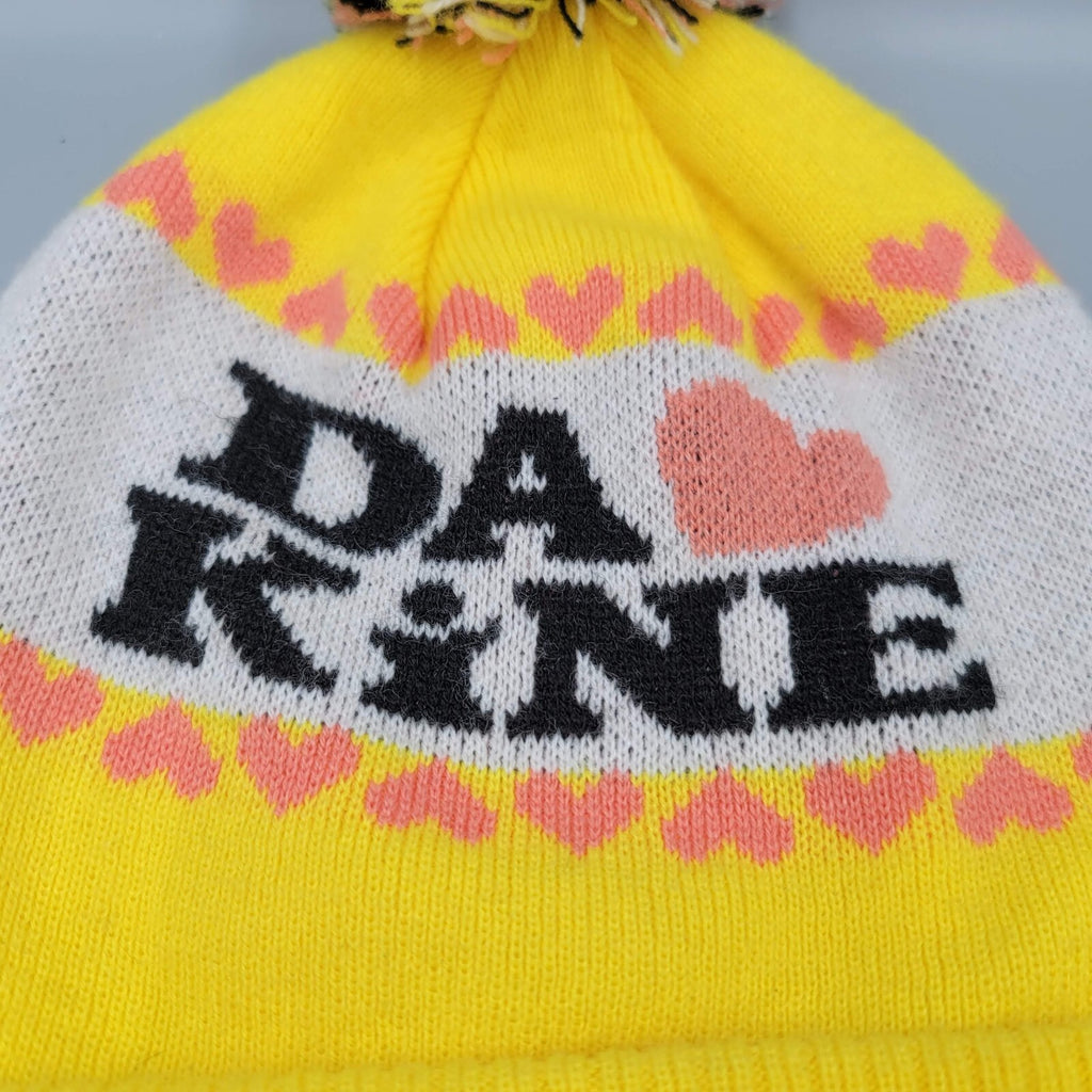 Dakine Beanie Womens One Size Yellow Hearts Pom