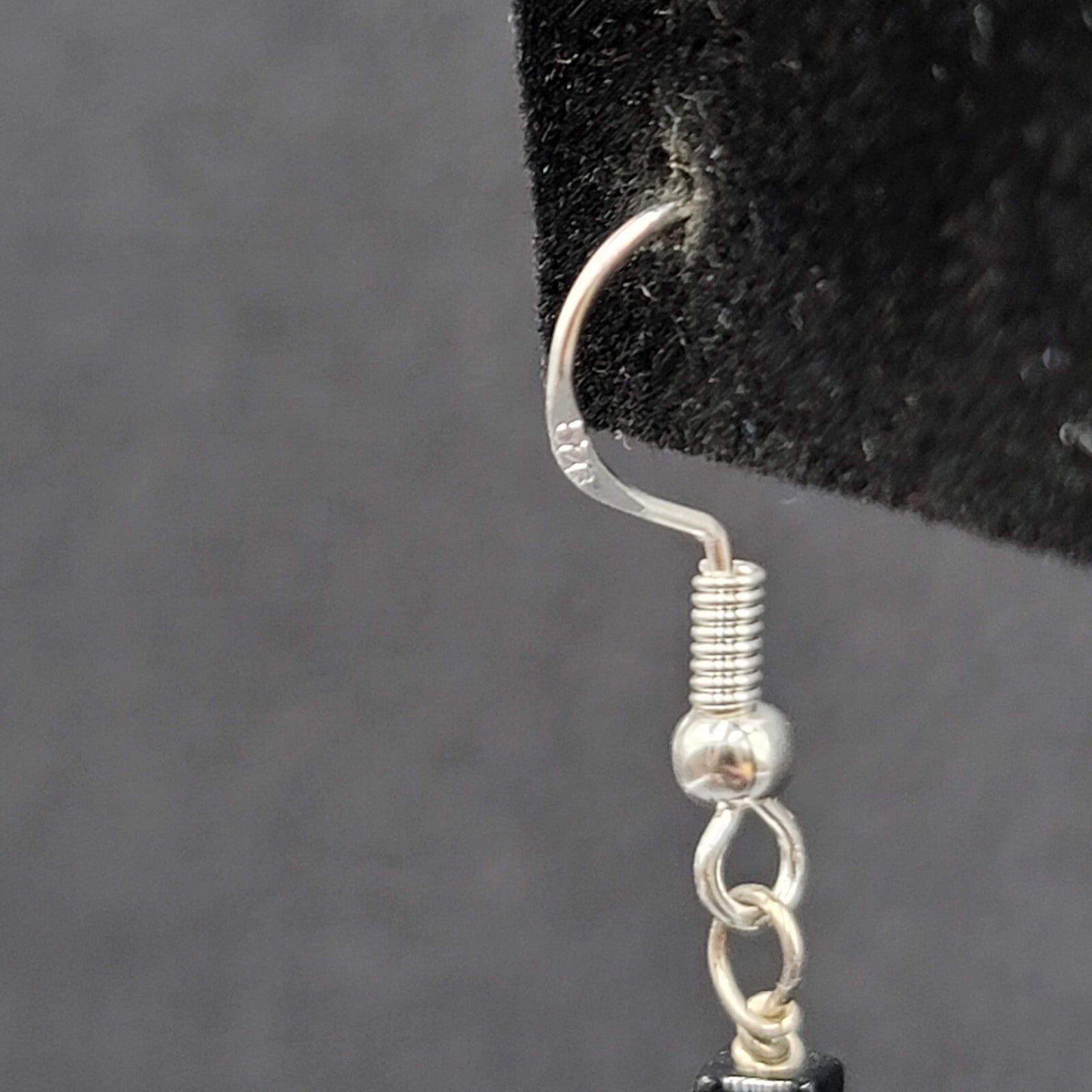Sterling Silver Pierced Earrings Crystal Bead Snowman Dangle  1"