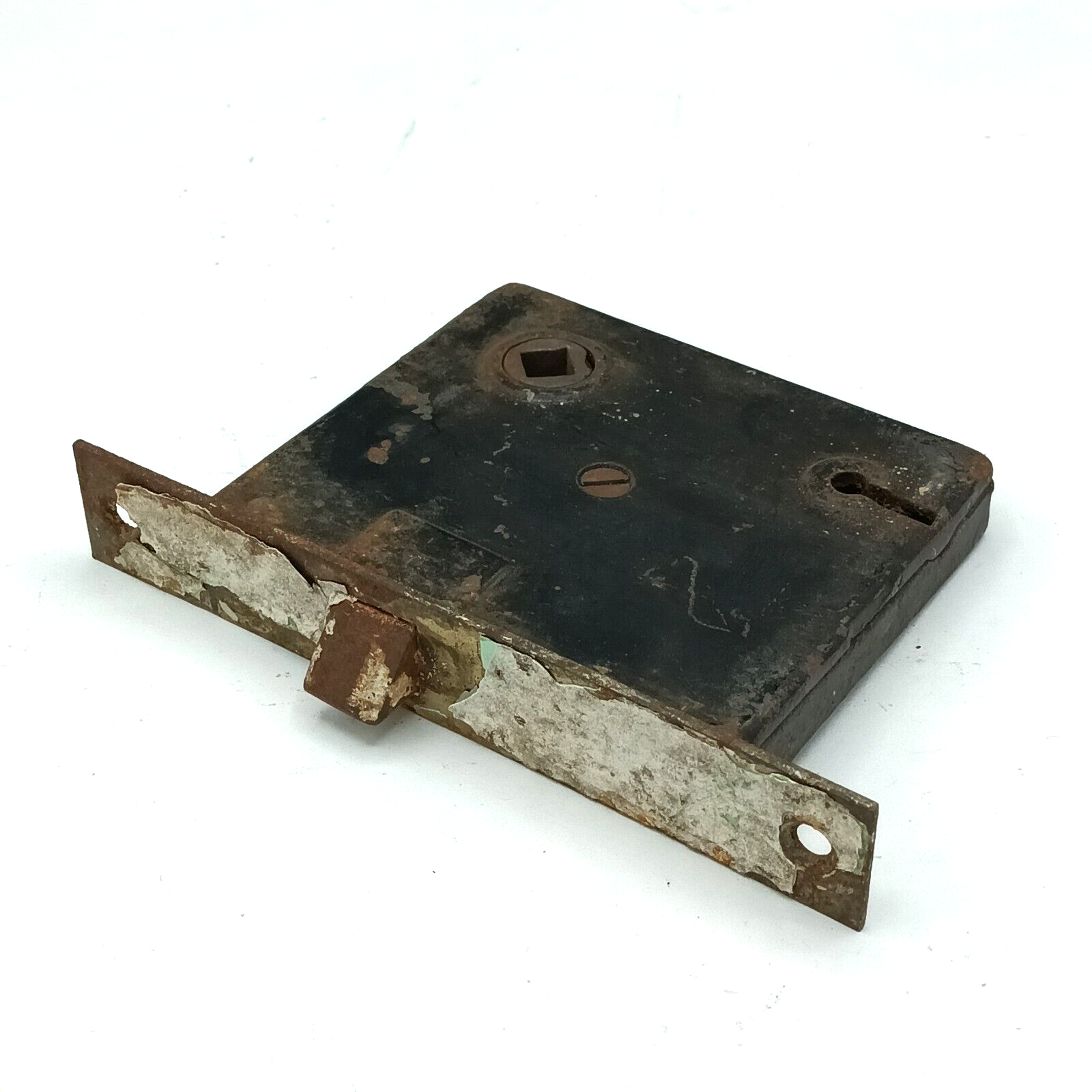 Vintage Mortise Lock Door Hardware Salvage Skeleton Keyhole NO Key B372