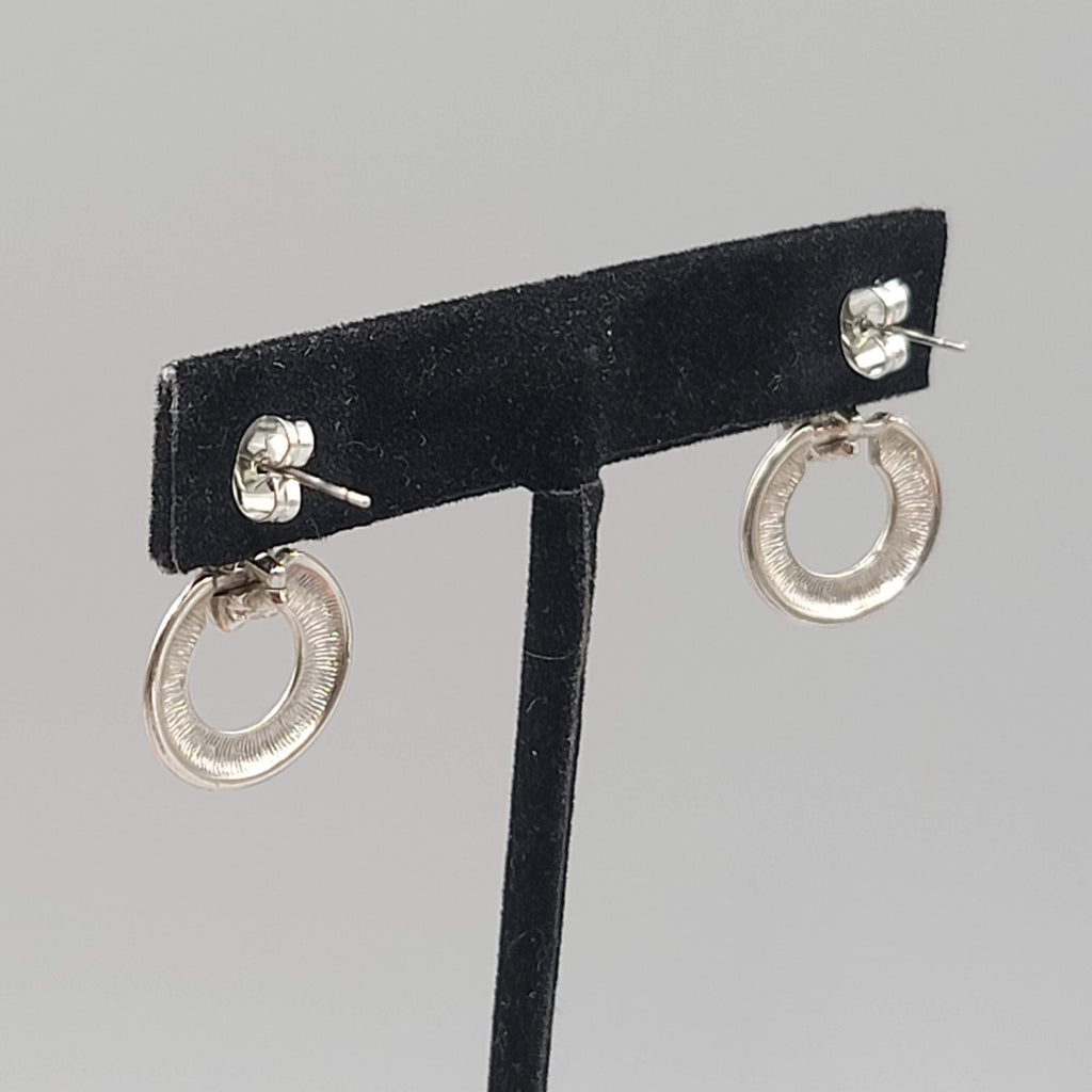Door Knocker Pierced Earrings Silver  Plated Drop 1 in