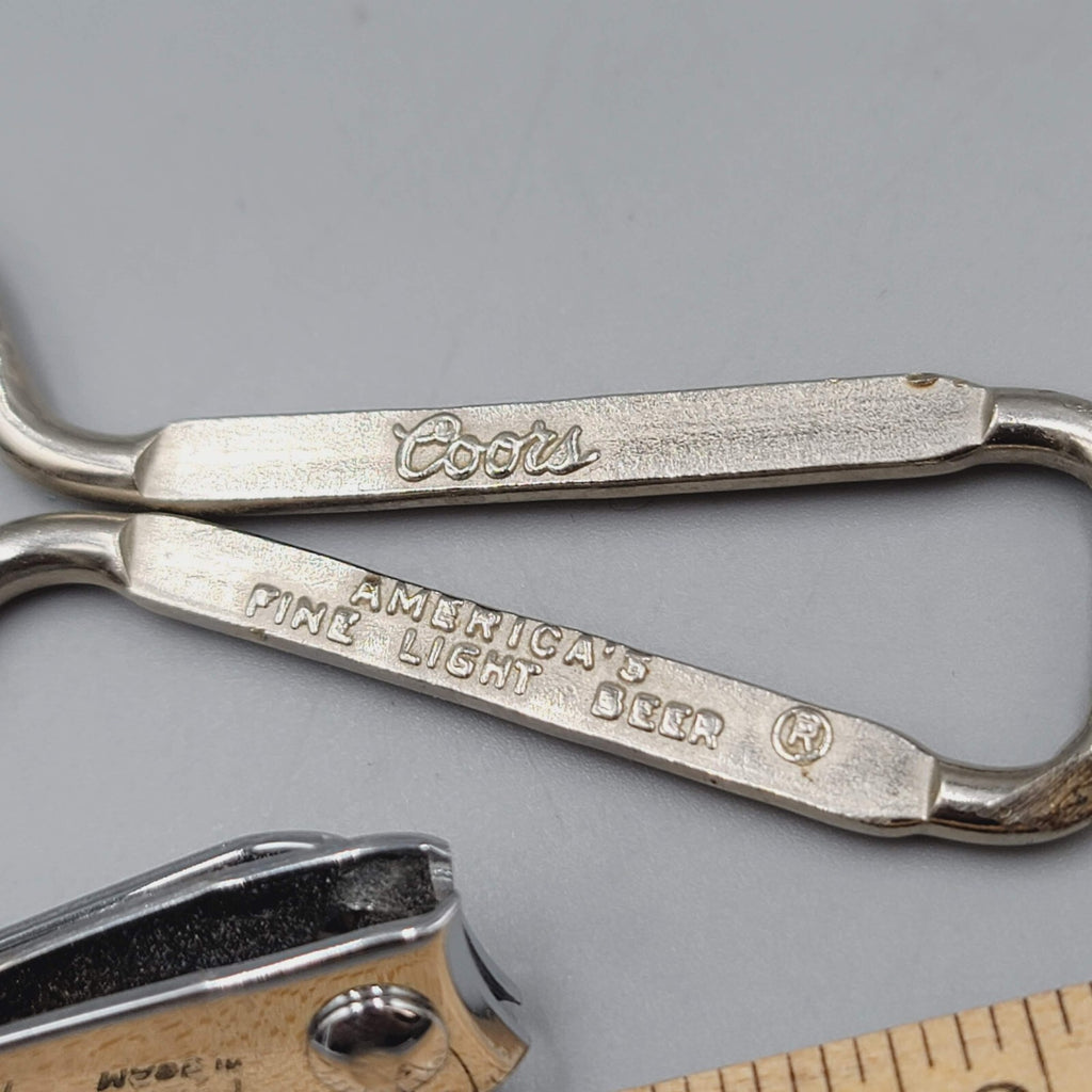 Vintage Coors Americas Fine Light Beer Metal Loop Bottle Opener Nail Clipper Lot
