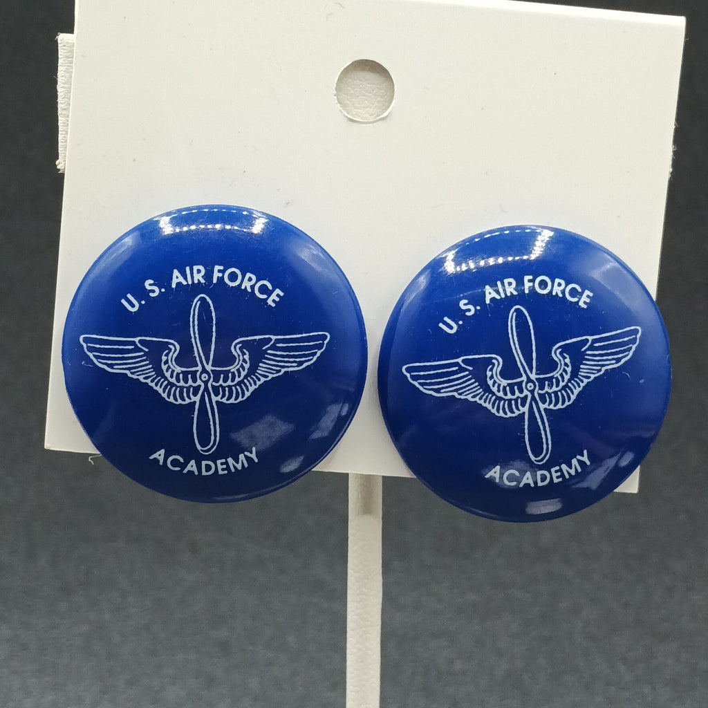 Lot of 4 Pairs Pierced Earrings Blue White US Air Force Academy Falcons Football