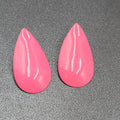 Vintage Pierced Earrings Hot Pink Enamel Long Teardrop 1.5"