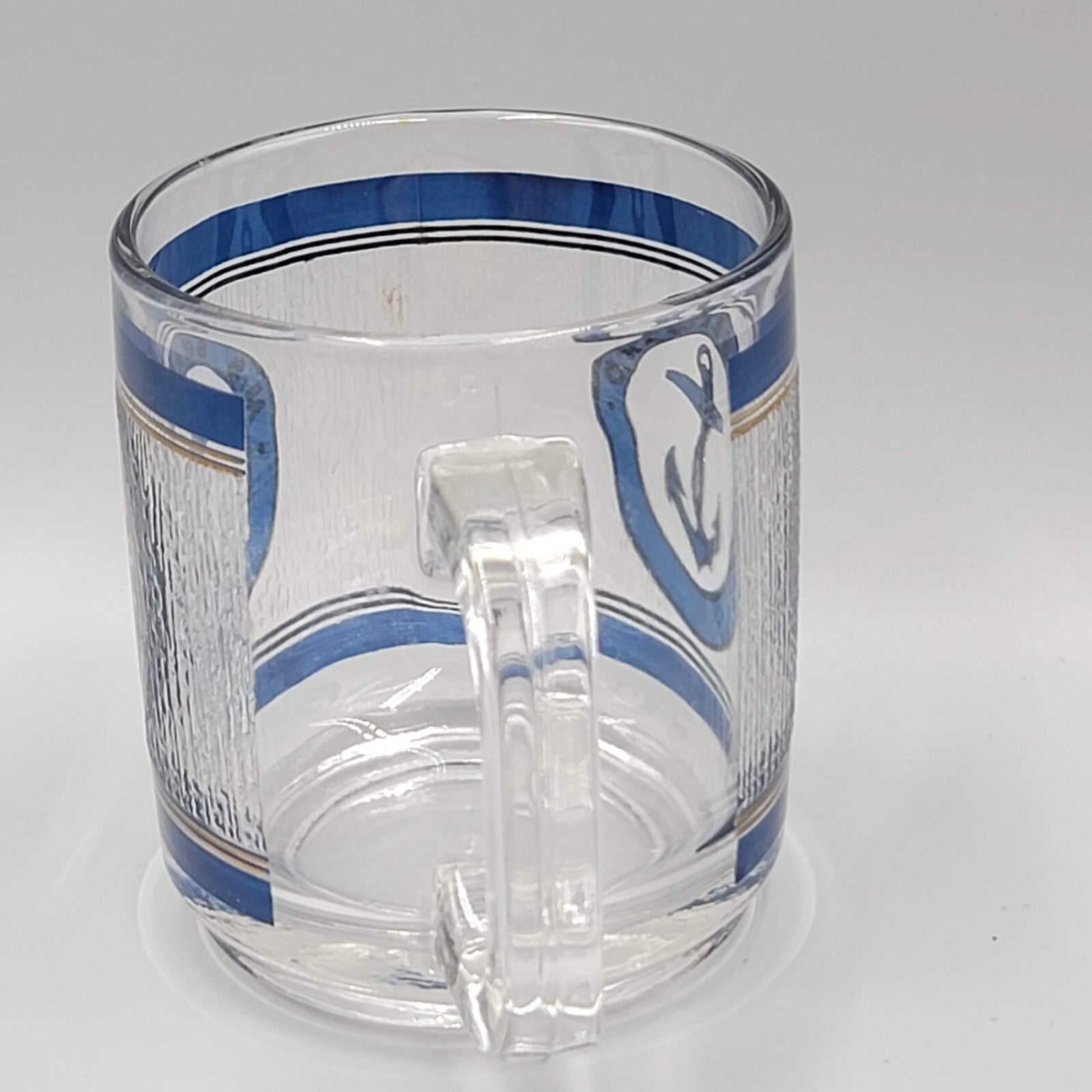 Norwegian Cruise Line SS Norway Seaward Anchor Blue Gold  Clear Coffee Mug Cup