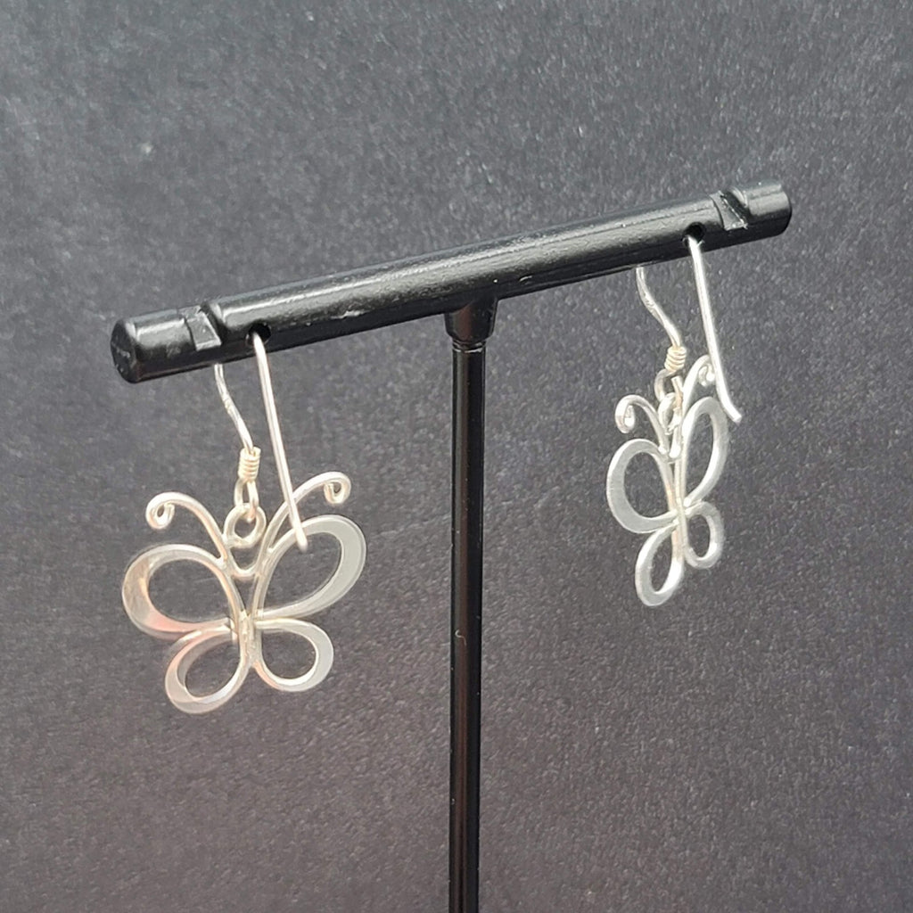 Butterfly Sterling Silver Pierced Earrings 925 5/8"