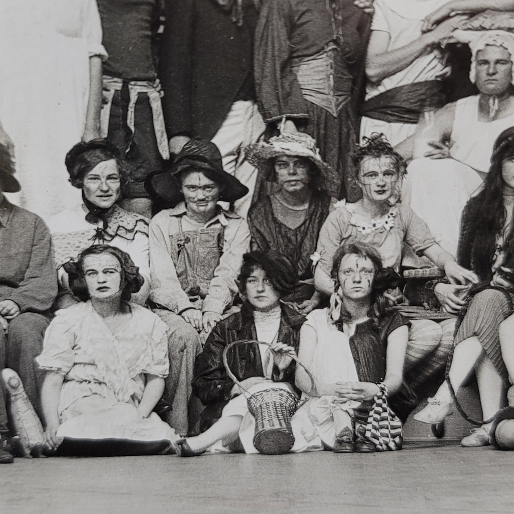 Rare Antique University Freshman Initiation Costume Black White Photo 10"x6.5"