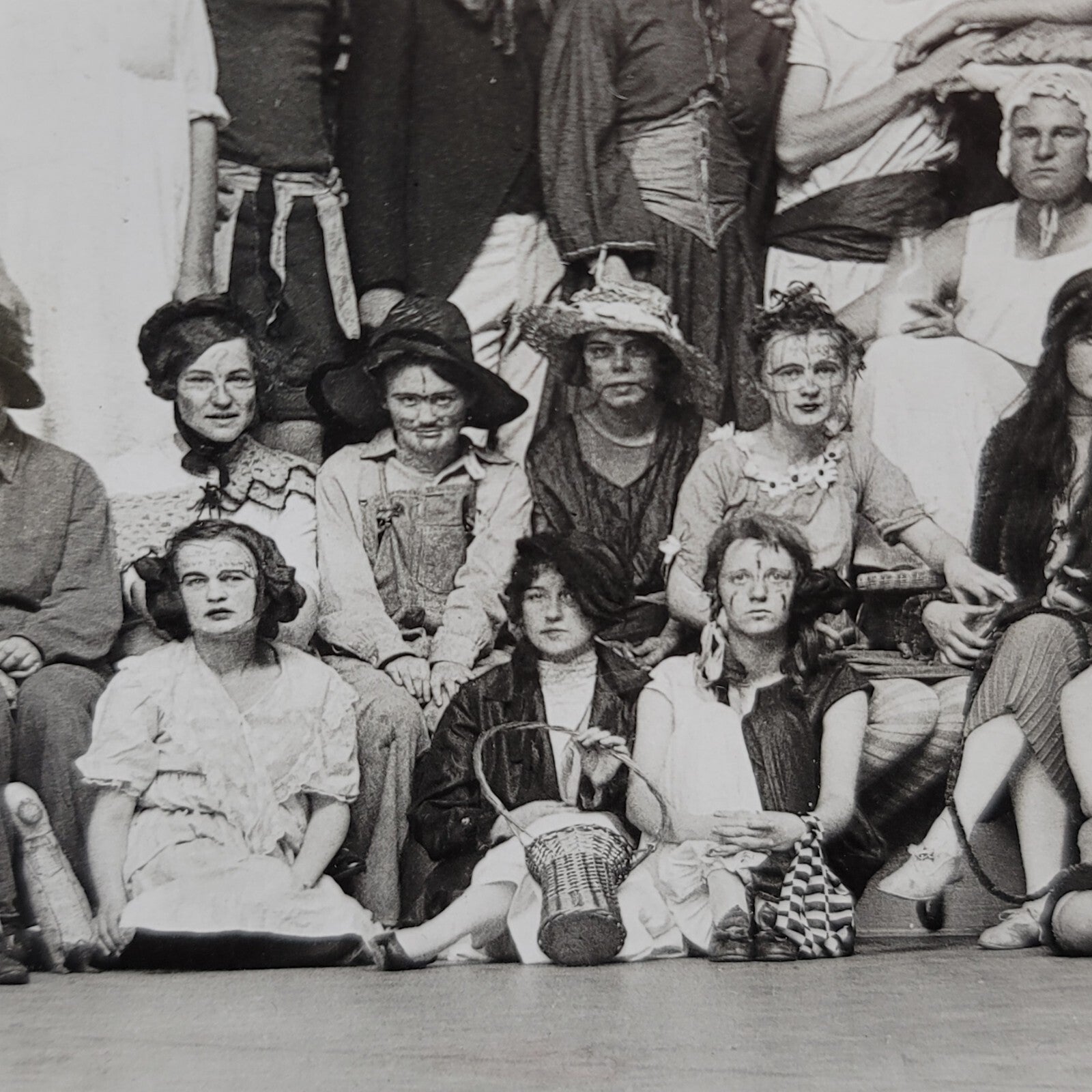 Rare Antique University Freshman Initiation Costume Black White Photo 10"x6.5"