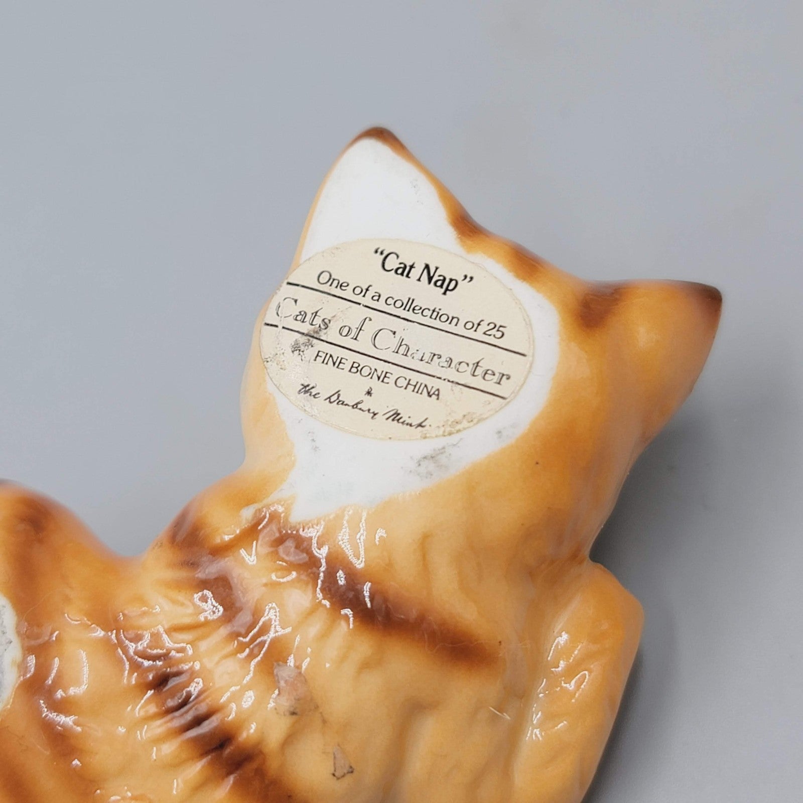 Vintage Cats of Character Bone China Figurines Set Cat Nap Orange Tabby England