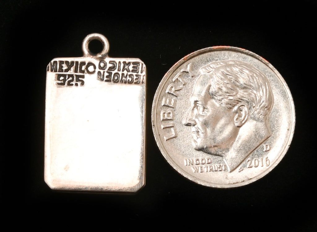 Sterling Silver Mexico Petrograph Necklace PENDANT ONLY 3/4" x 1/2"