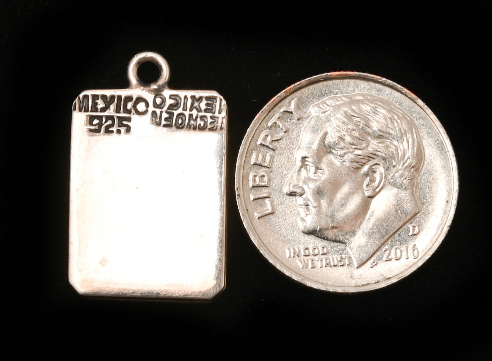 Sterling Silver Mexico Petrograph Necklace PENDANT ONLY 3/4" x 1/2"