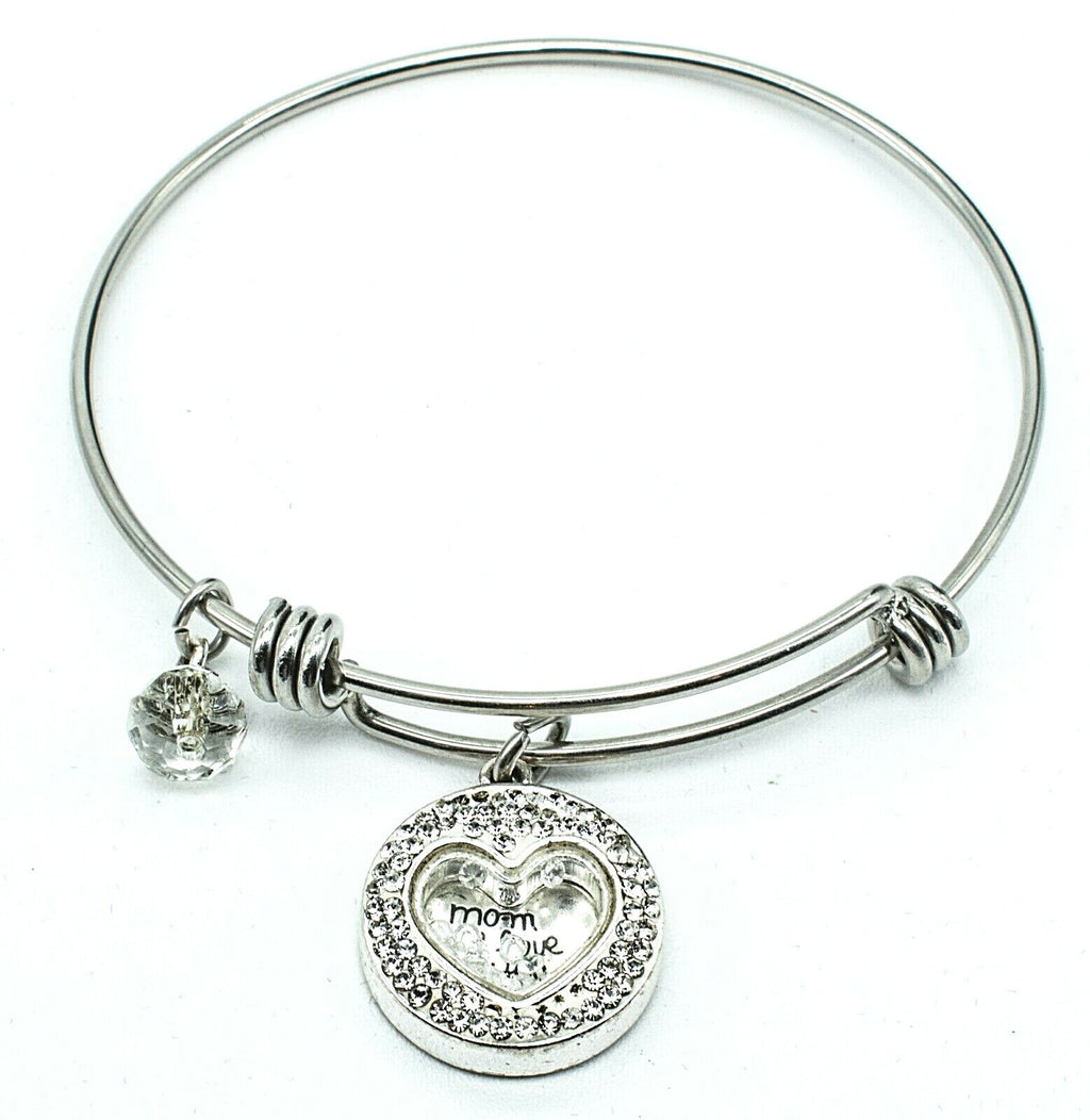 LA Heart Charm Bracelet "Mom, I Love you" "Thank you for all you do" 2 1/2"