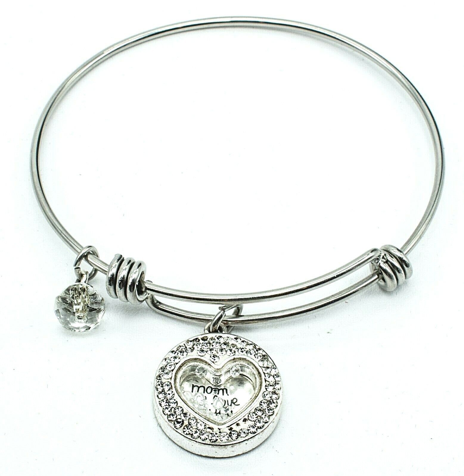 LA Heart Charm Bracelet "Mom, I Love you" "Thank you for all you do" 2 1/2"