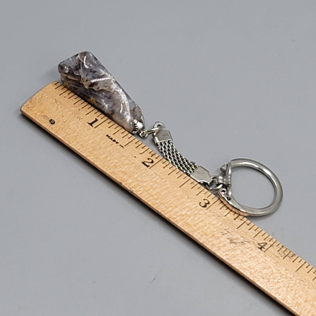 Vintage Natural Polished Quartz Rock Keychain