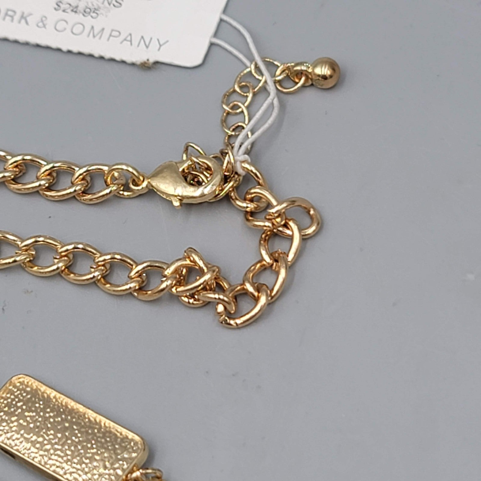 New York & Company Necklace Multi Strand Statement Rectangular Gold Tone 18 Inch