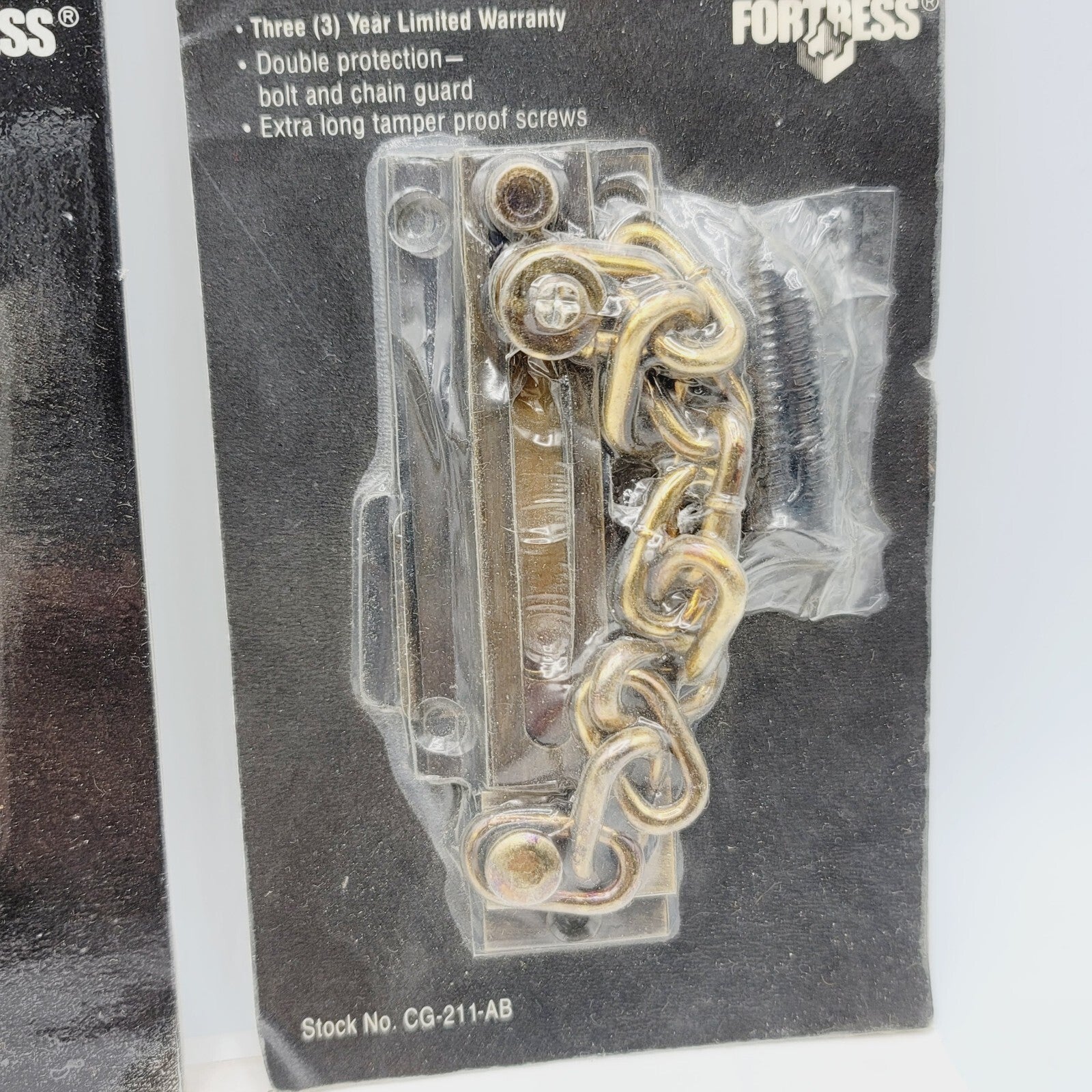 Vintage Fortress Chain Guard Door Bolt CG-211 NOS NIP Lot of 2