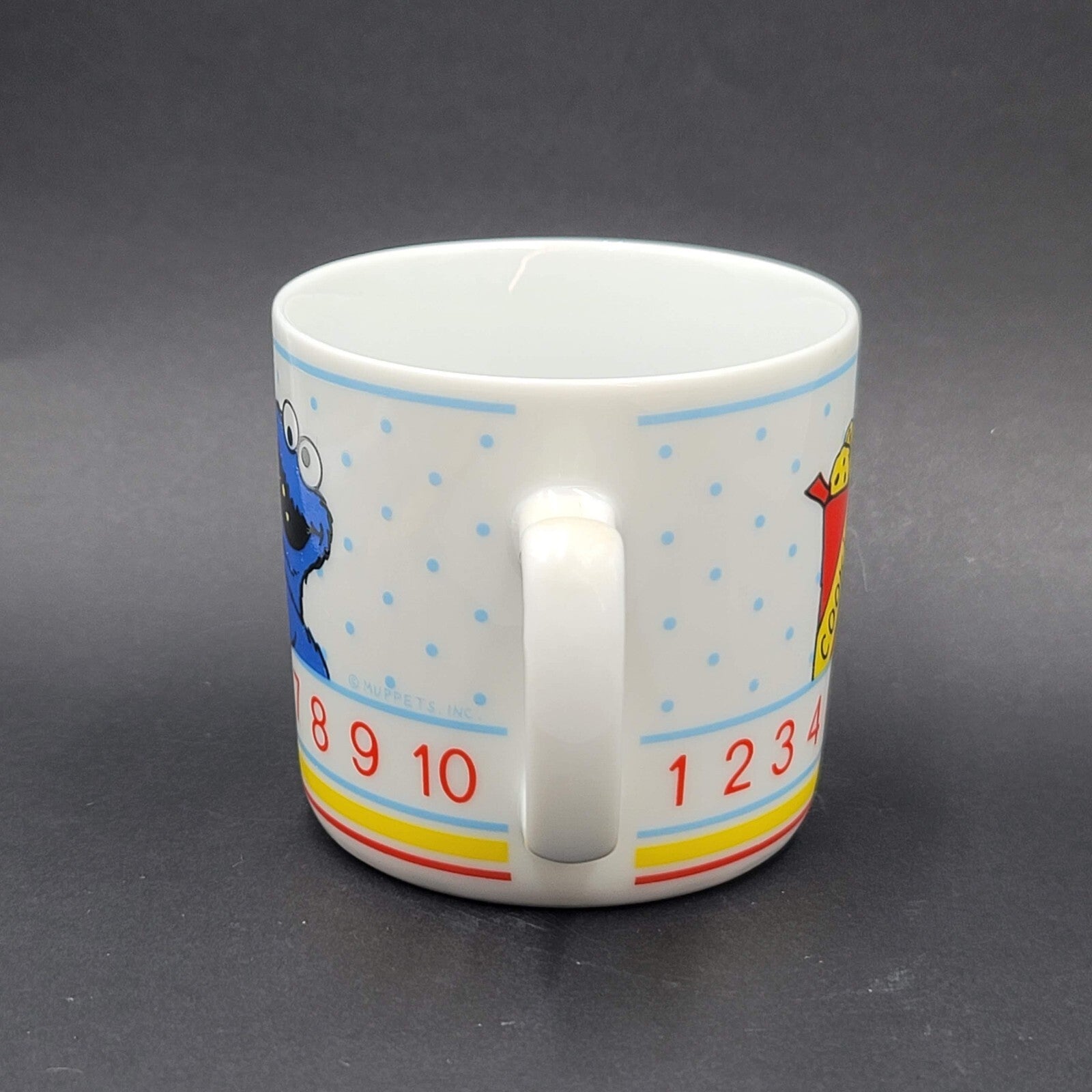 Sesame Street Cookie Monster Counting Made In Japan Porcelain 4 oz Coffee Mug
