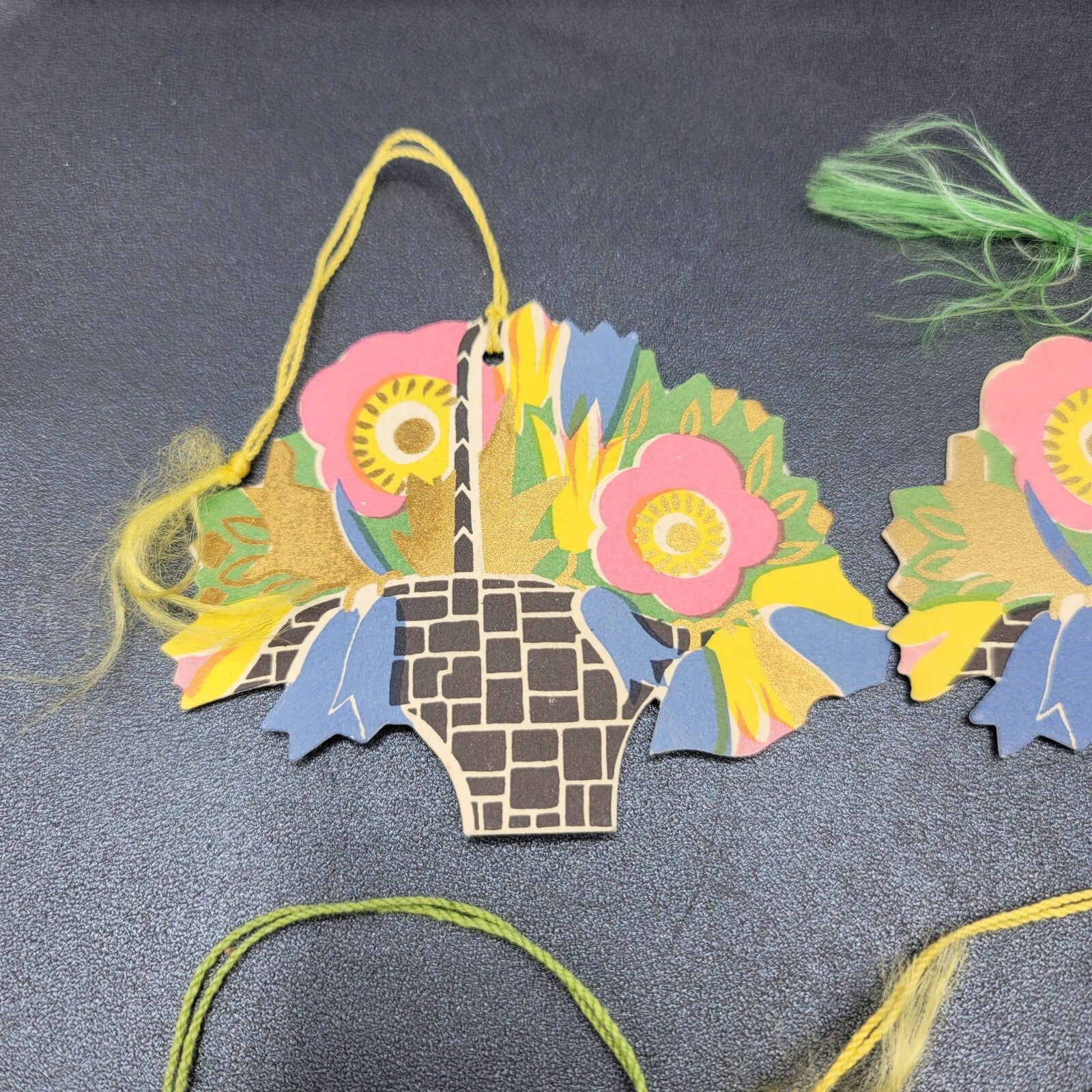 Vintage Set of 4 Art Deco Bridge Tally Card Scorebook Basket of Flowers