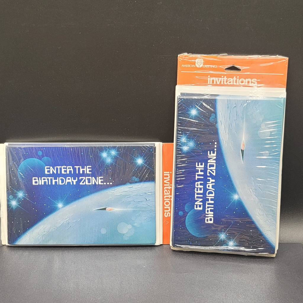Vintage 16 Party Invitations Space Theme Two packs of 8 sealed American Greeting