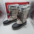 Khombu Emily Suede Leather Faux Fur Winter Snow Boot Sz 7 Grey