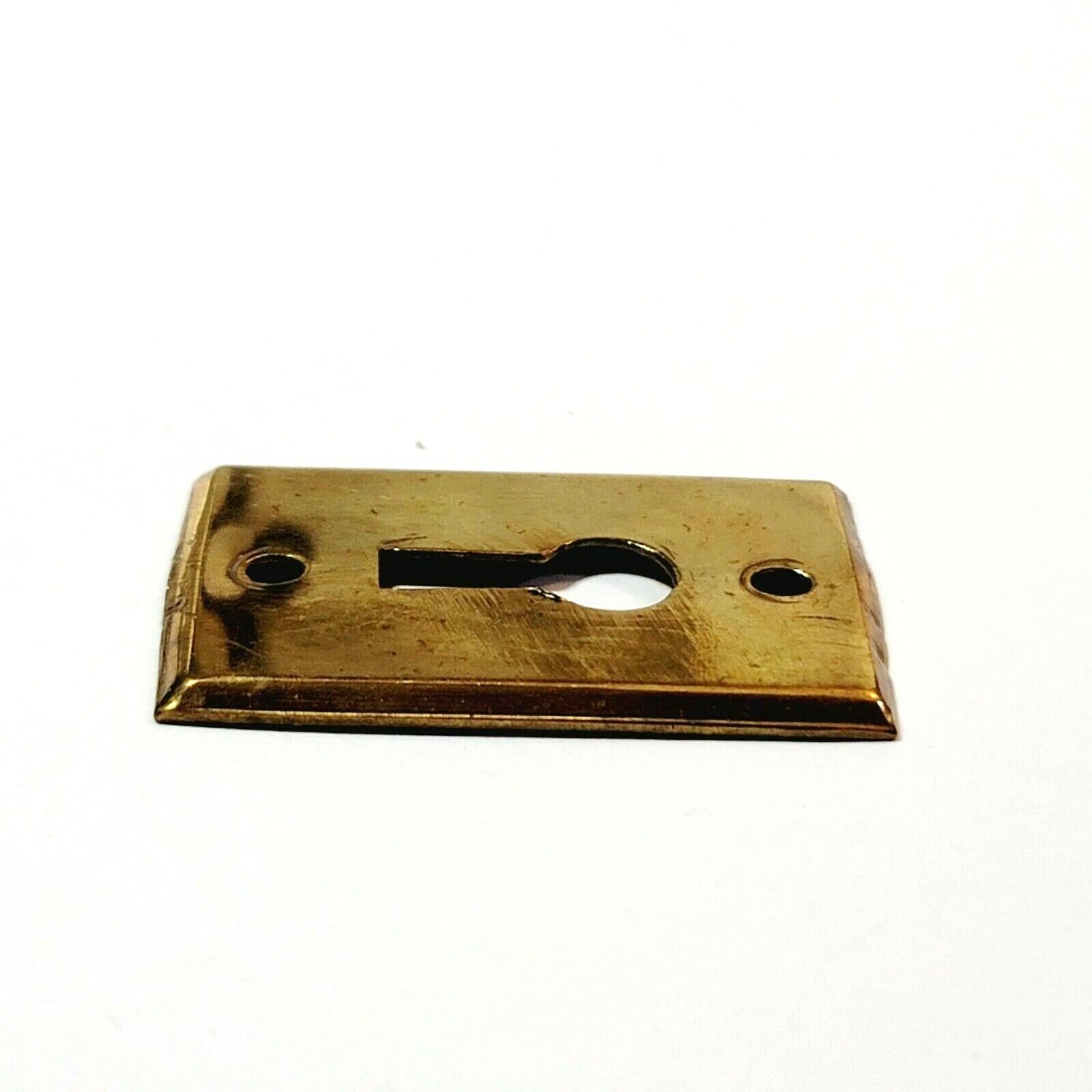 Vintage Ornate Brass Skeleton Keyhole Escutcheon Salvage Hardware 1 3/4"
