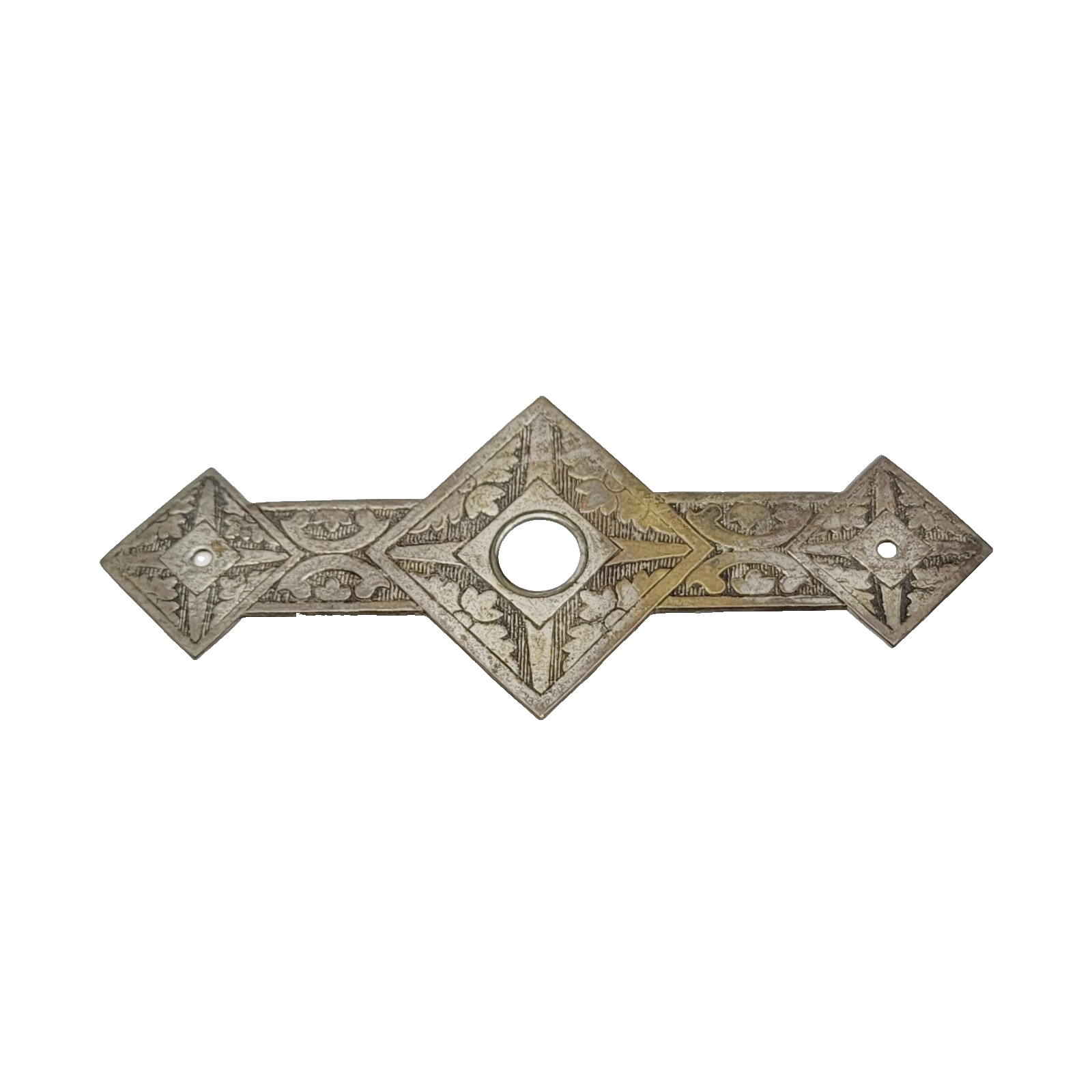 Vintage Brass Drawer Pull Backplate SINGLE 3.5" holes