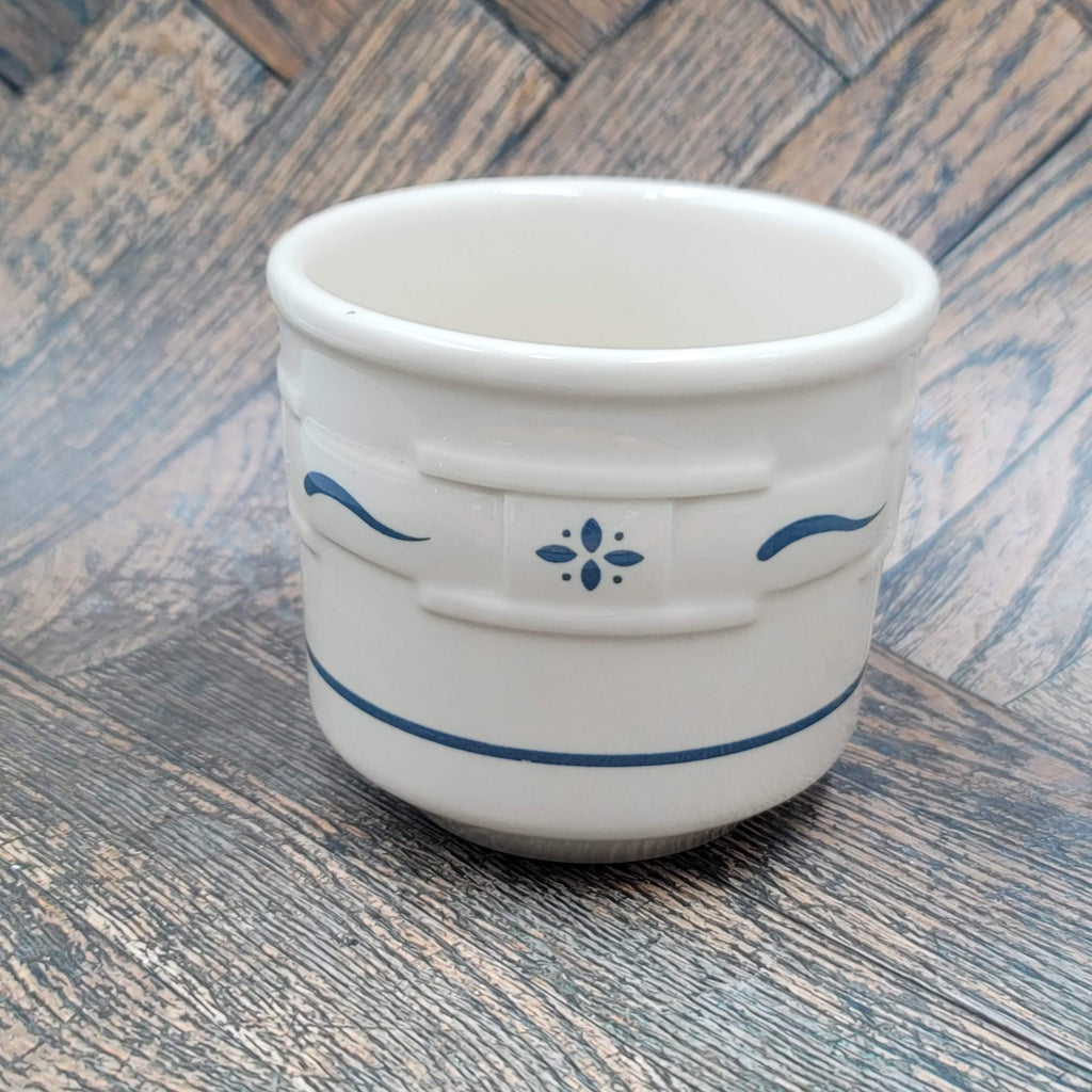 Longaberger Pottery Coffee Mug Blue White Made USA Handle Microwave Safe