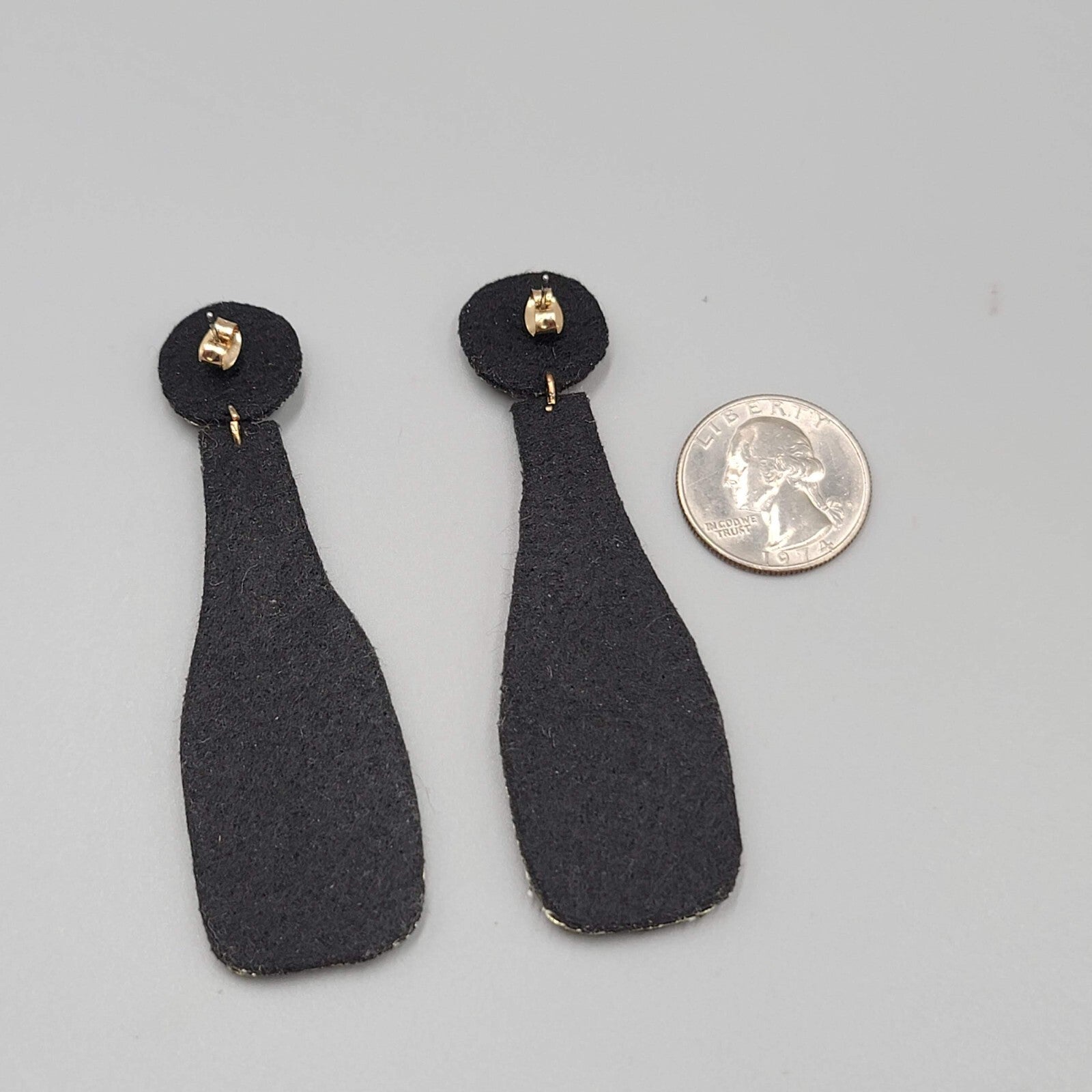 Champagne Bottle Pierced Earrings Seed Bead Felt Long Statement 3.25"