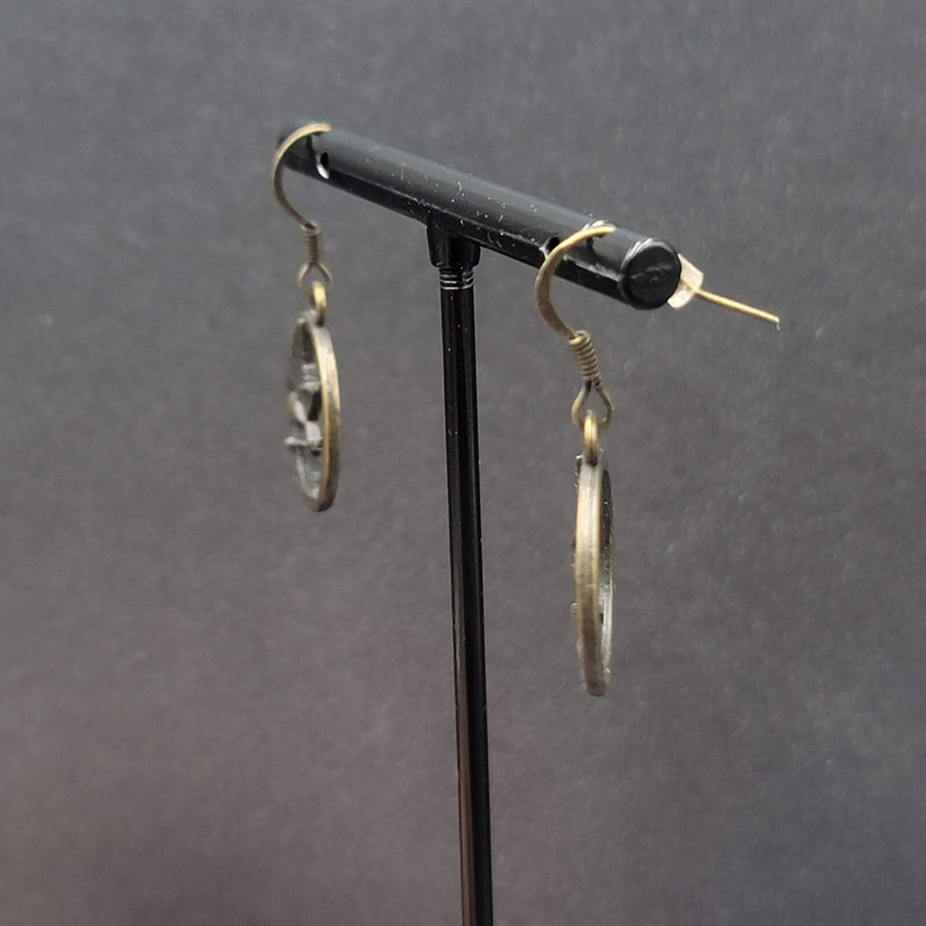 Hunger Games Pierced Earrings Bronze tone Dangle 3/4"