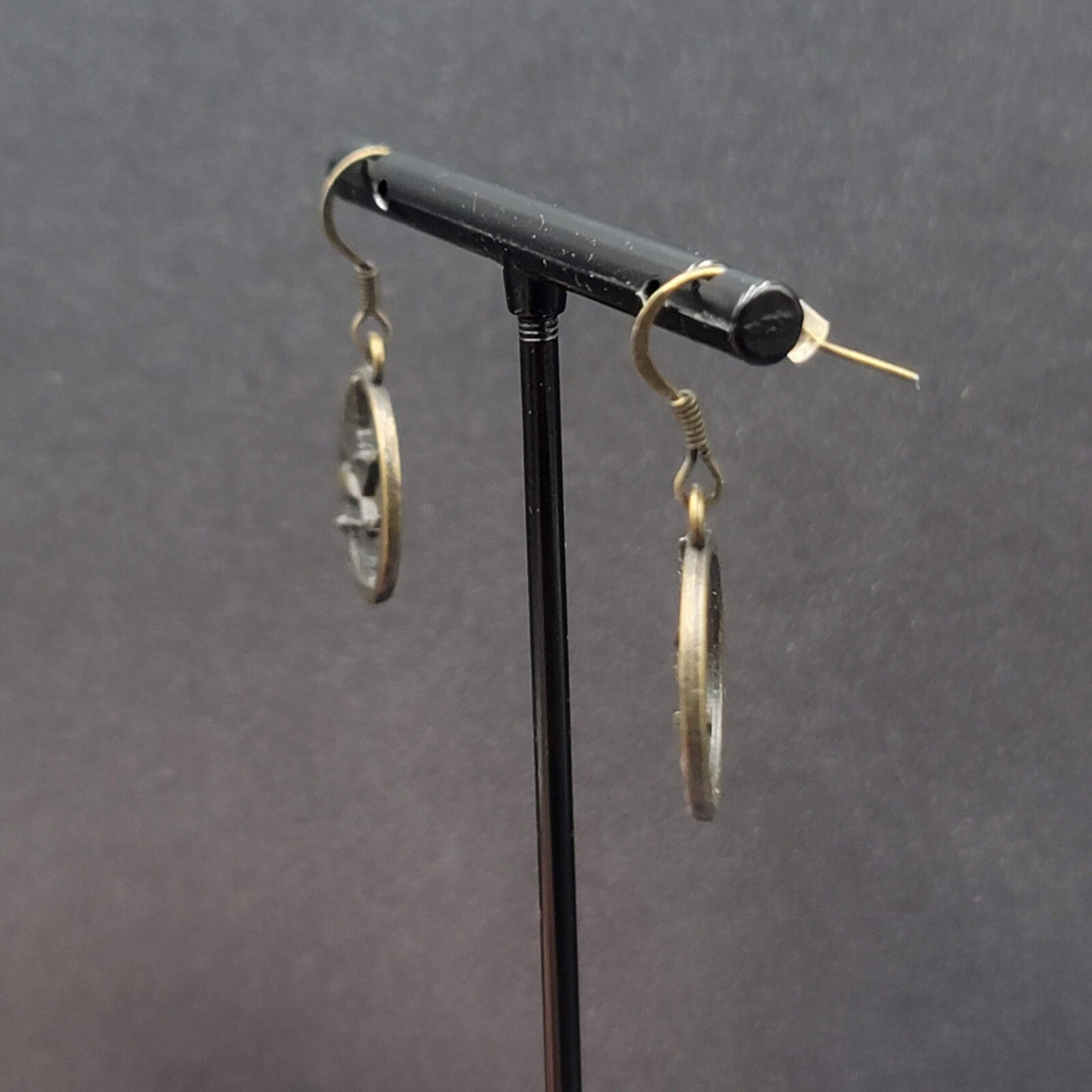 Hunger Games Pierced Earrings Bronze tone Dangle 3/4"