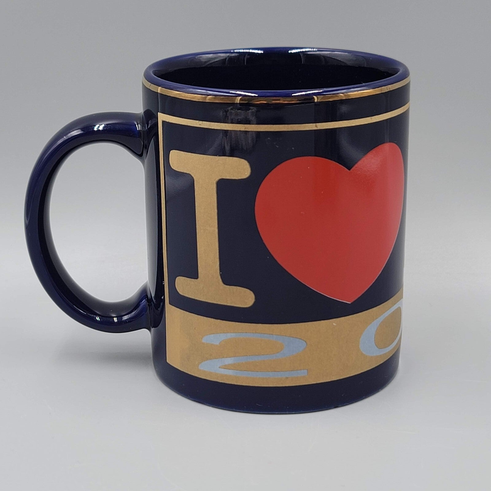 I Love NY I Heart NY New York Dark Blue Ceramic Coffee Mug 2000 Millenia