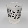 Vintage Las Vegas Casino Shot Glass Black Letters Frosted Glass Souvenir