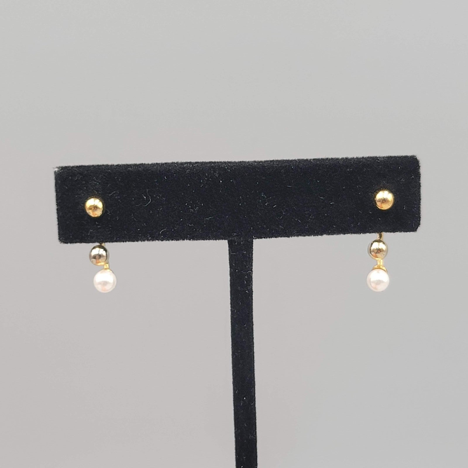 Modern Minimalist Pierced Earrings Stud Jacket Studs Dangle 5/8"