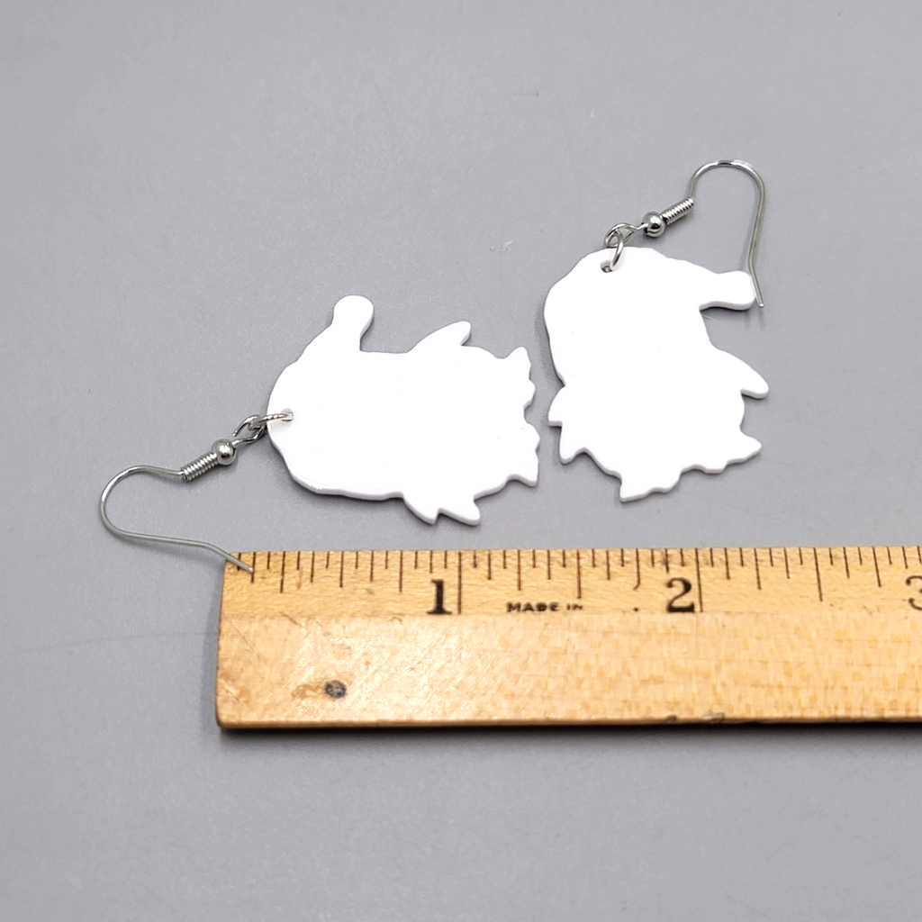 Winter Penguin Pierced Earrings Silver tone Dangle 1.25 in
